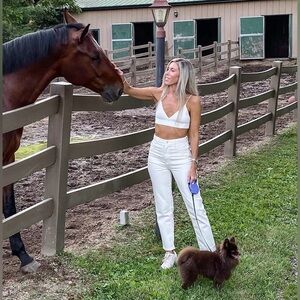 Zara Straight Leg High Waist White Jeans